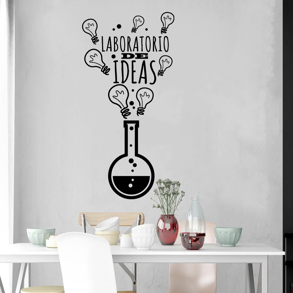 Lighting Decoration Ideas For Home - ملصق حائط لمبة إضاءة مختبر إسباني
