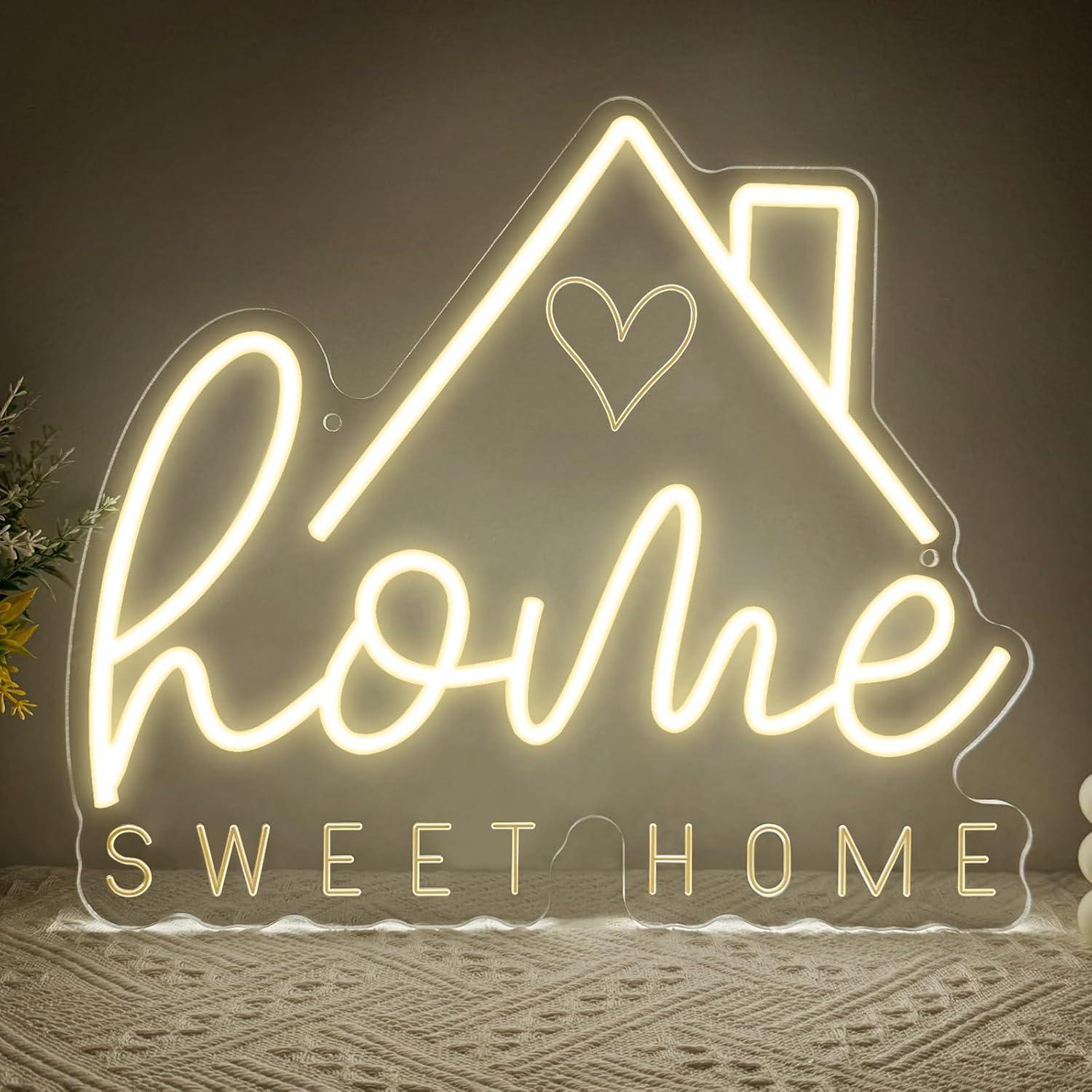 Lighting Decor For House - لافتة نيون 'Sweet Home' مع إضاءة
