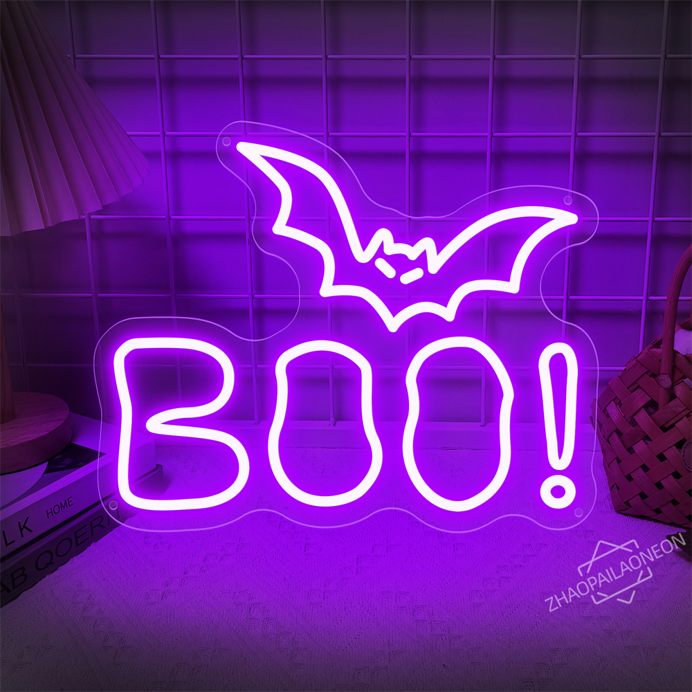 Home Decor Lighting Tricks - BOO LED النيون تسجيل هالوين تضيء