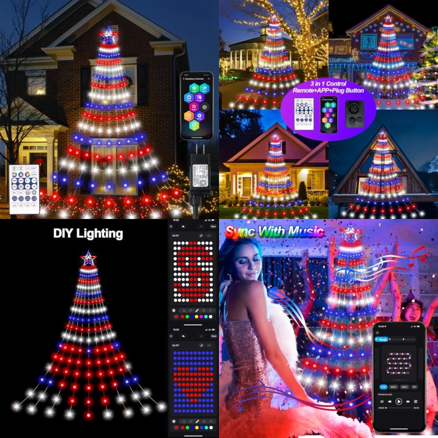 Lighting Tree Decor - أضواء زينة ذكية لعيد الاستقلال الأمريكي،