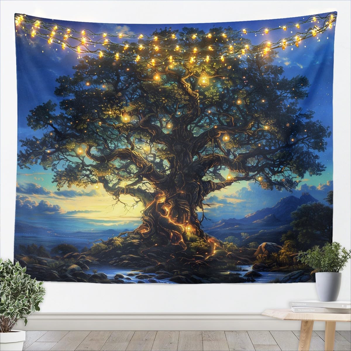 Wall Decor Lighting Tree - نسيج جداري فاخر بتصميم شجرة الغابة