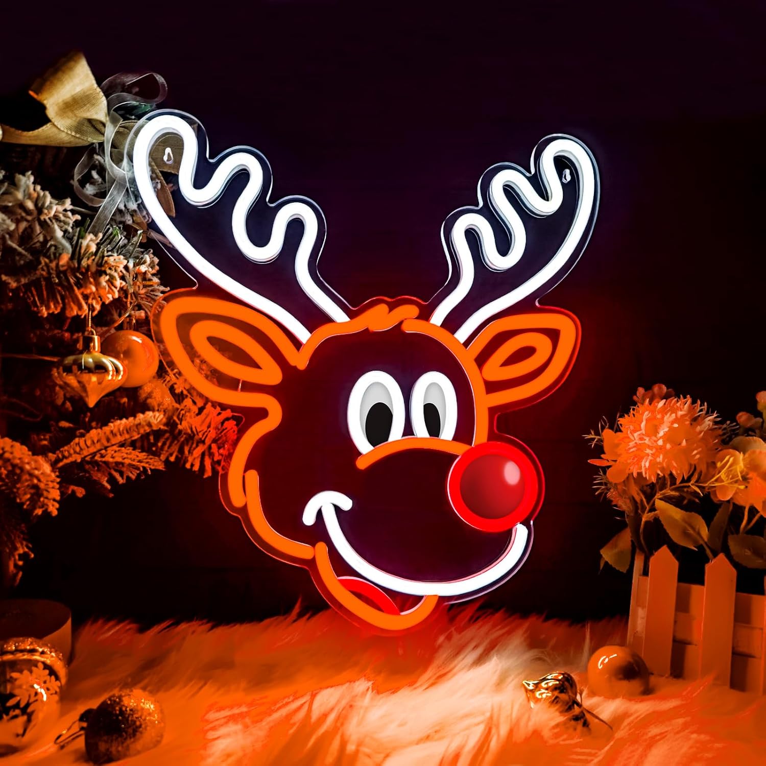 Lighting Decoration Ideas For Home - لطيف عيد الميلاد الرنة النيون تسجيل