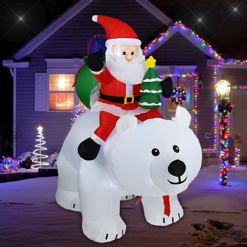 Lighting Tree Decor - عيد الميلاد نفخ سانتا كلوز ركوب