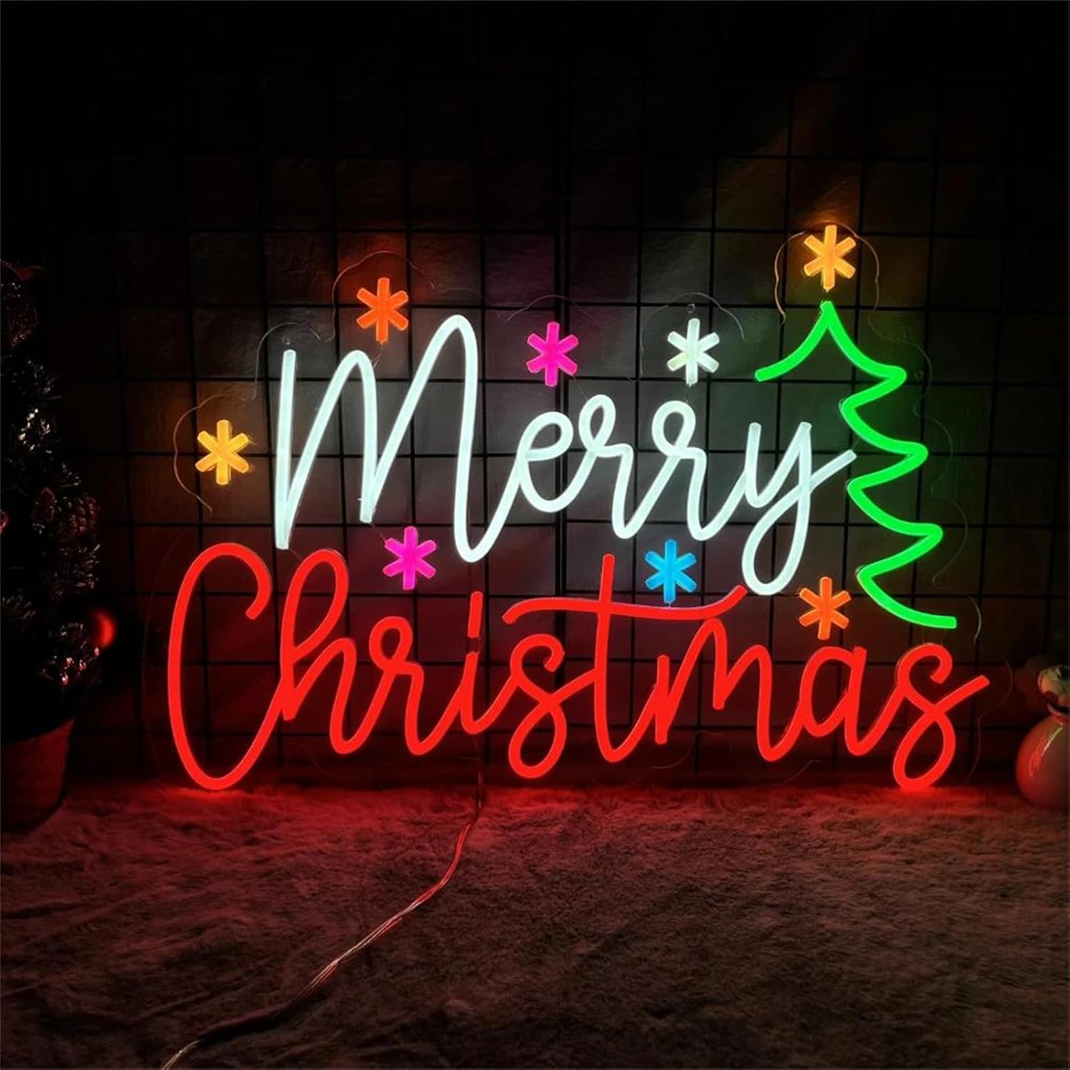 علامة نيون عيد ميلاد سعيد مع ن - مراجعة Wall Decor Lighting Tree وسعره