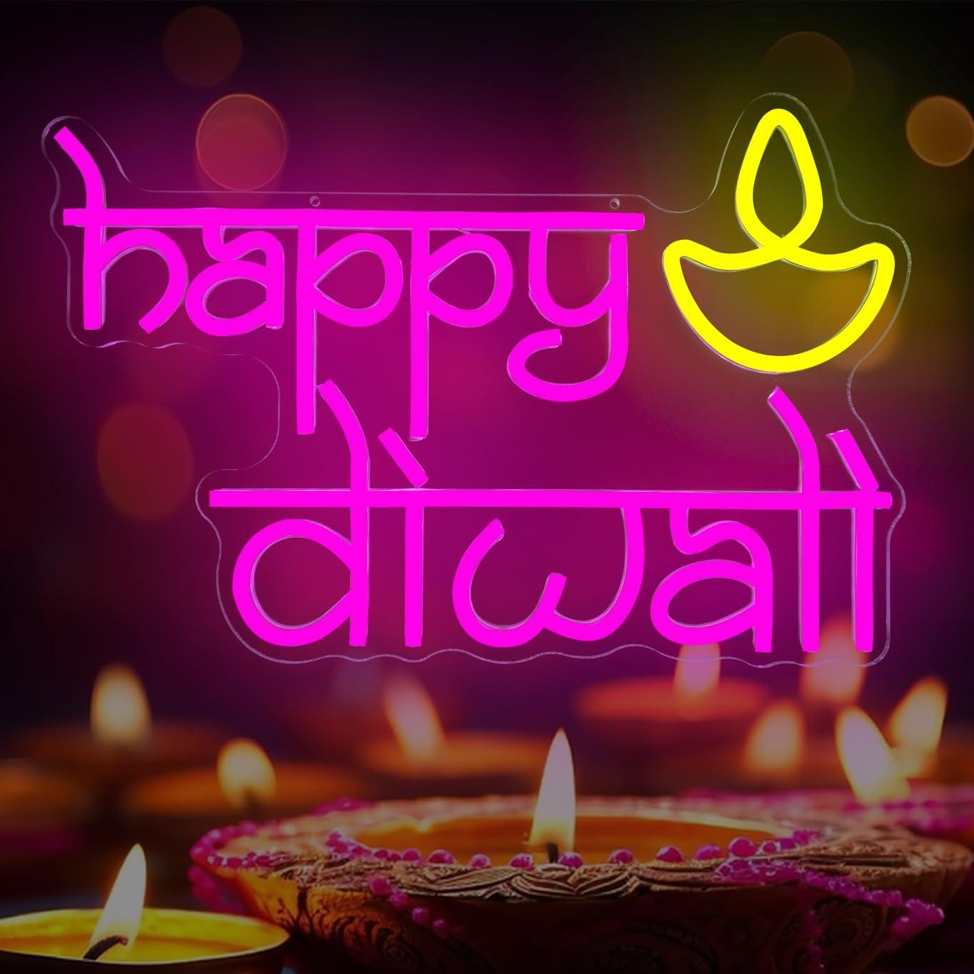 لافتة نيون لعيد ديوالي السعيد  - مراجعة Lighting Decor For Diwali وسعره