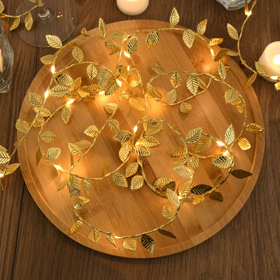 أضواء زينة على شكل أوراق ذهبية - مراجعة Outdoor Lighting Wedding Decor وسعره