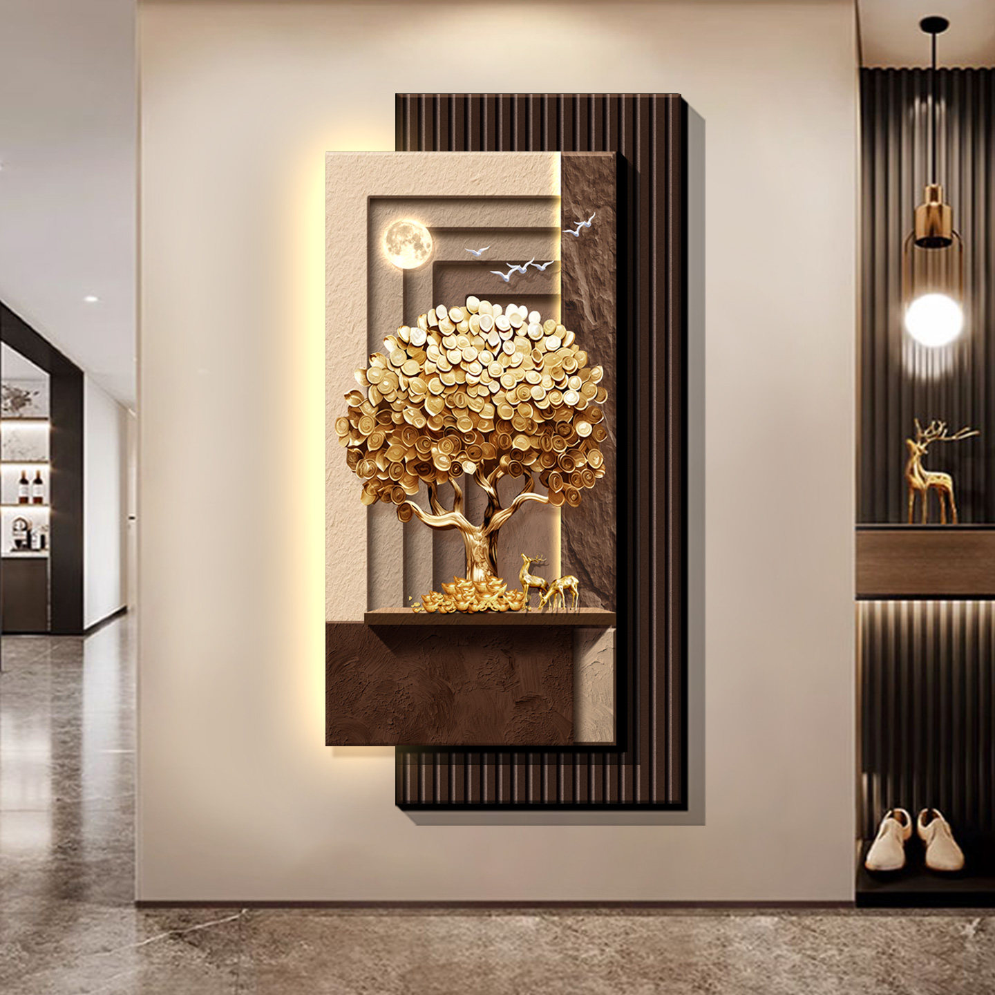 لوحات زخرفية عند المدخل، وأشجا - مراجعة Wall Decor Lighting Tree وسعره