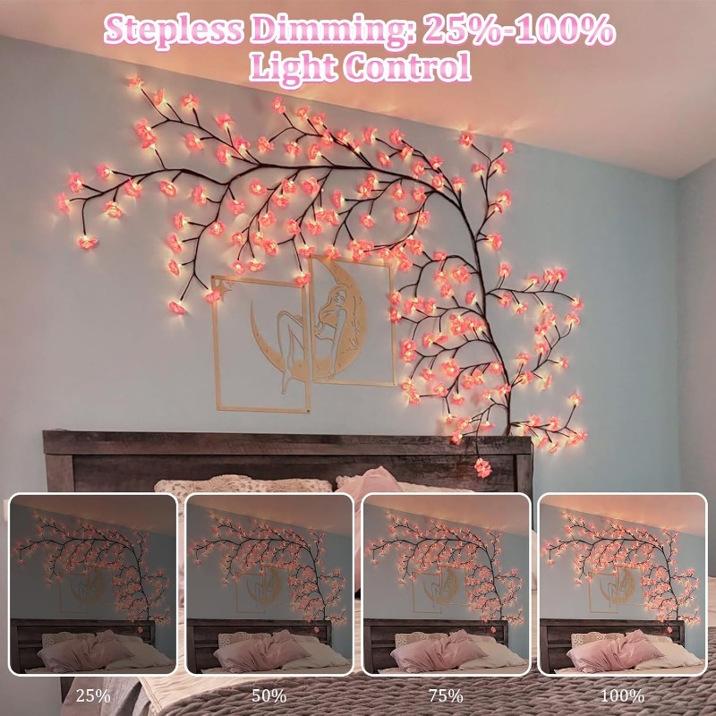 أضواء فرع شجرة زهر الكرز LED 8 - مراجعة Wall Decor Lighting Tree وسعره