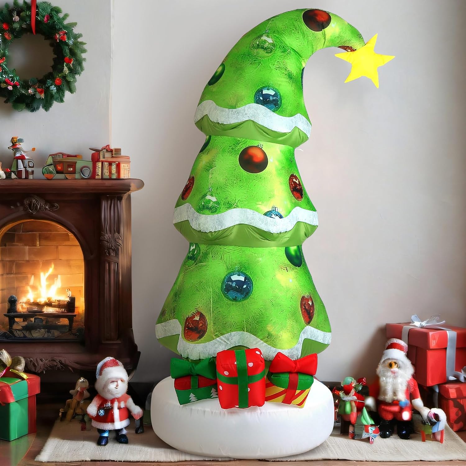 شجرة عيد الميلاد القابلة للنفخ - مراجعة Lighting Tree Decor وسعره