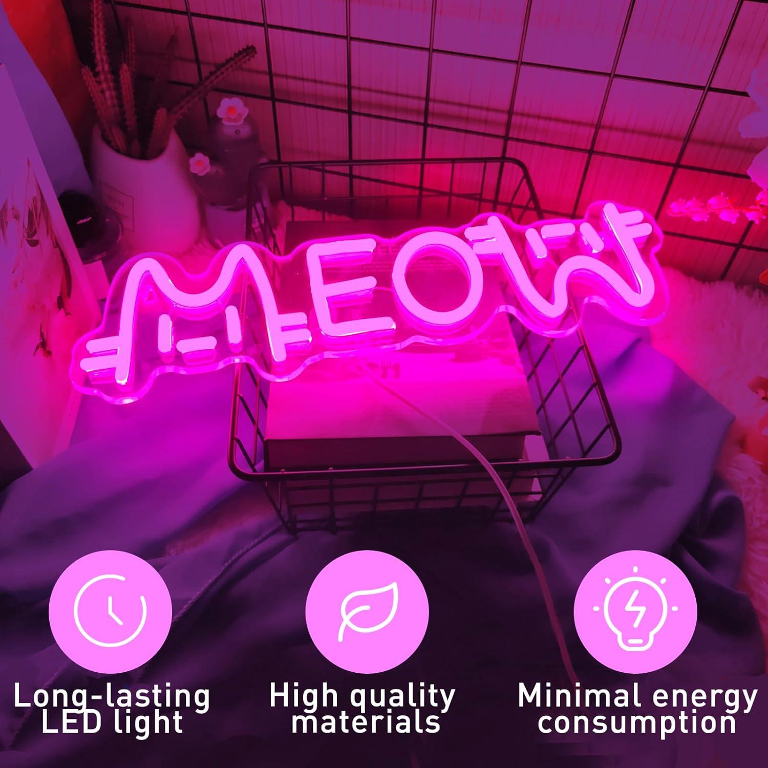 لافتة نيون على شكل قطة تعمل با - مراجعة Lighting Decor For Home وسعره
