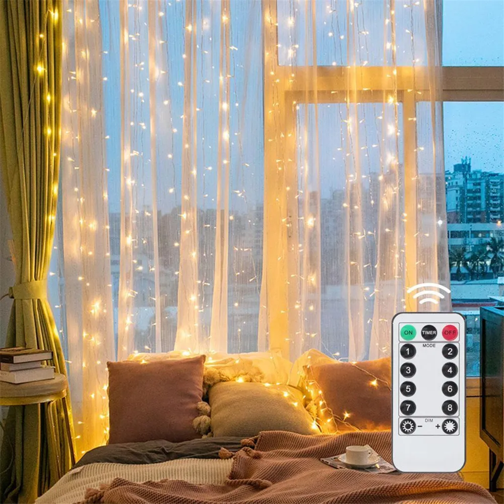 3/6 متر USB LED الستار 8 طرق ا - مراجعة Lighting Decor For Diwali وسعره