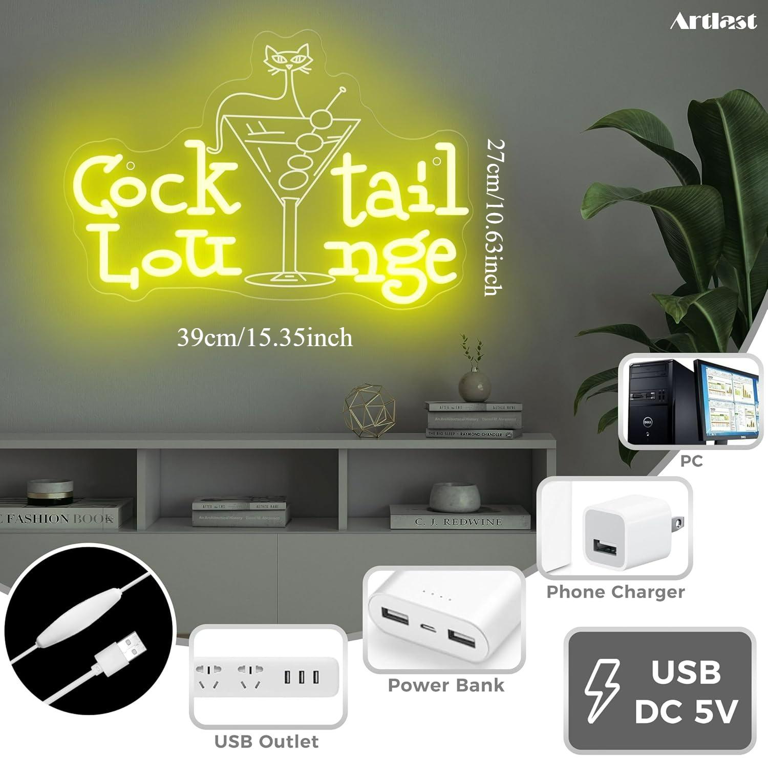 لافتة نيون للكوكتيلات قابلة لل - مراجعة Lighting Decor For Home وسعره
