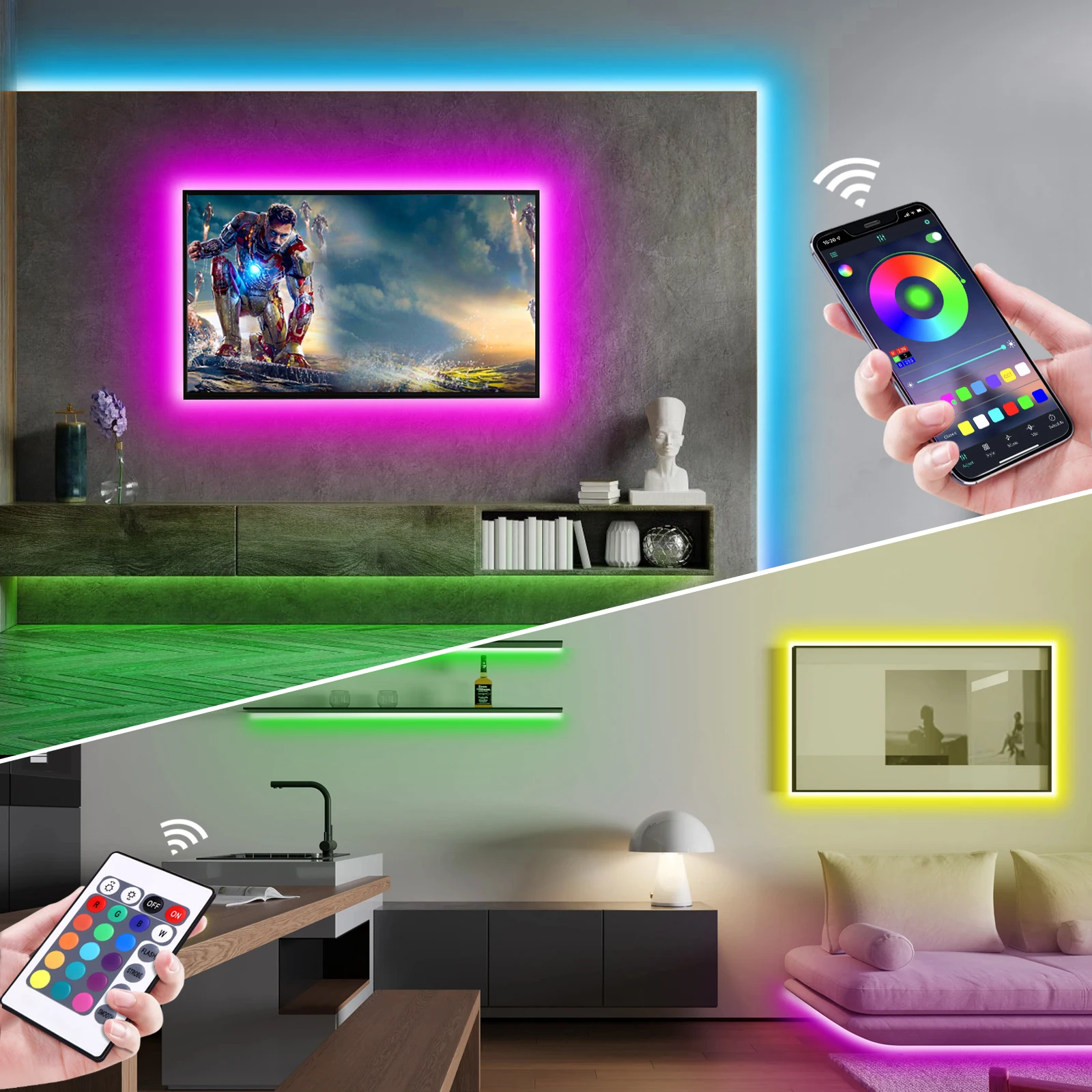1-5 متر RGB LED شريط ضوء النيو - مراجعة Lighting Decor For Home وسعره