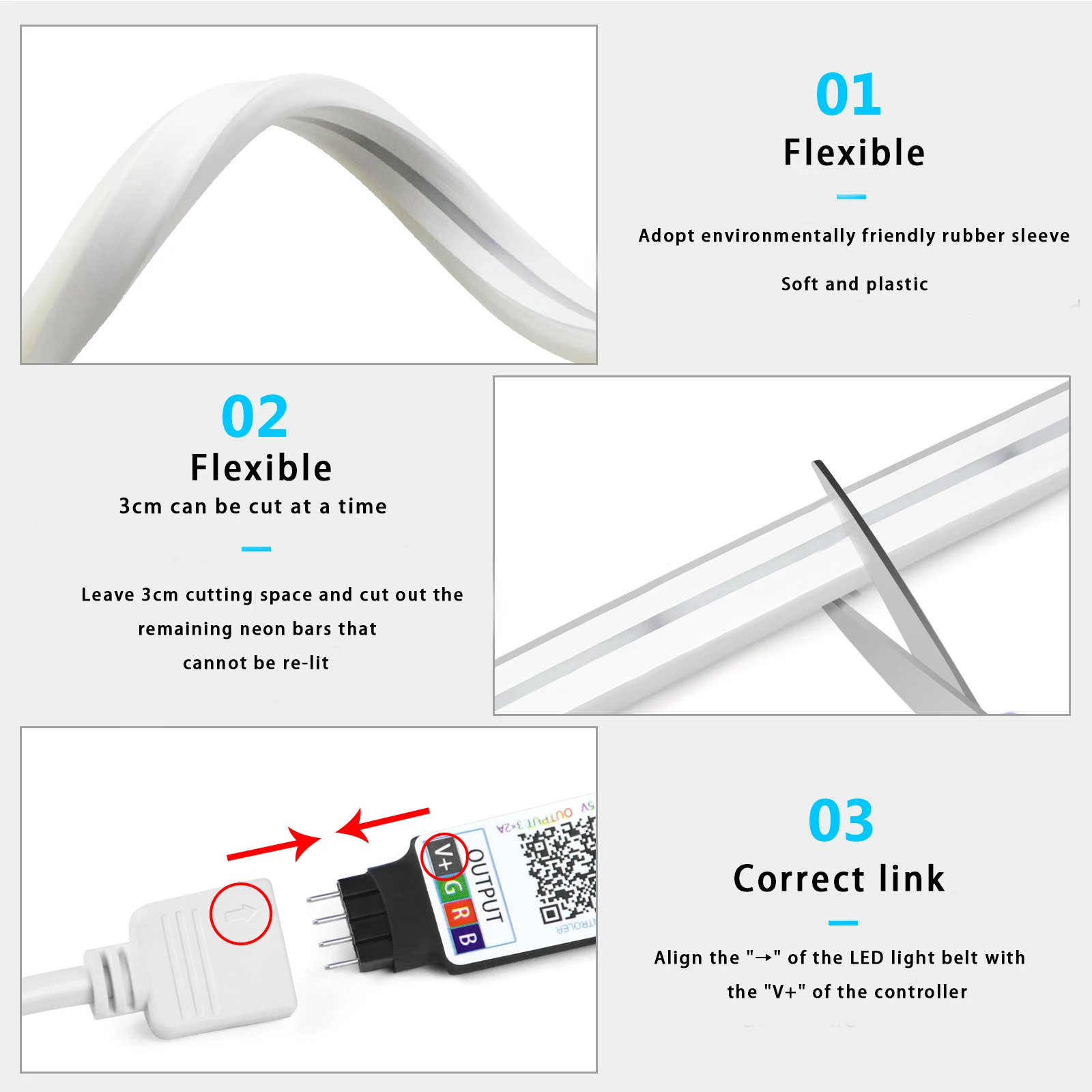1-5 متر RGB LED شريط ضوء النيو - مراجعة Lighting Decor For Home وسعره